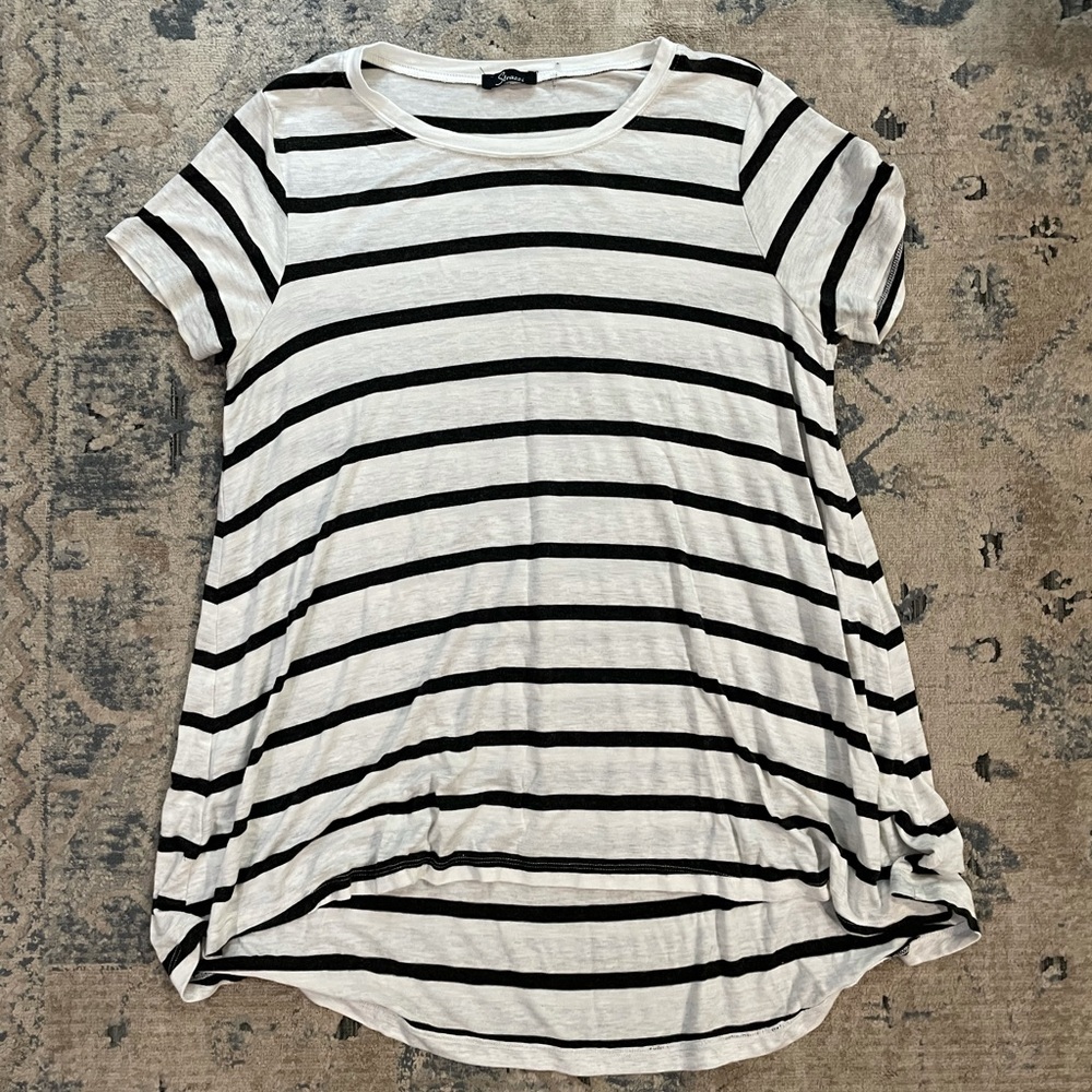 Strazzi stripped flowy short sleeve top